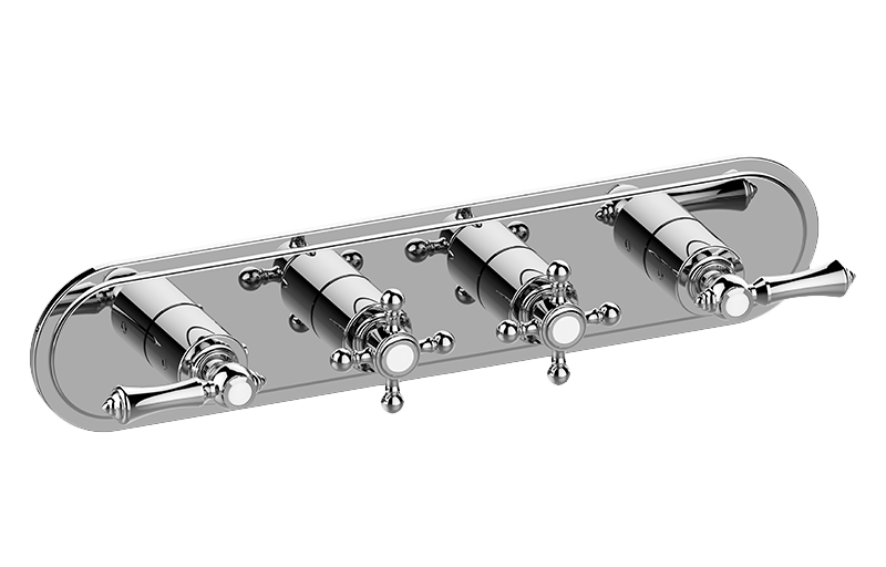 Graff G-8088H-ALM15C2-T Adley Traditional M-Series Valve Trim With Four Handles Horizontal Orientation - Parent