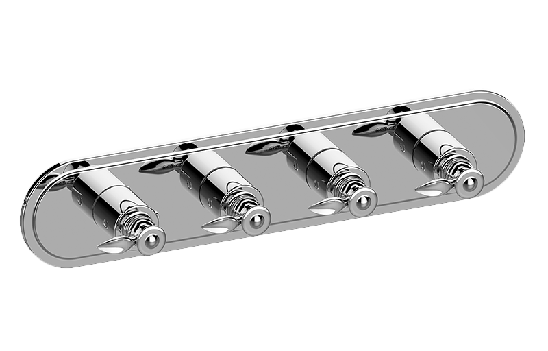 Graff G-8088H-LM14E0-T Topaz Traditional M-Series Valve Trim With Four Handles Horizontal Orientation - Parent