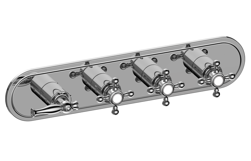 Graff G-8088H-LM22C2-T Lauren Traditional M-Series Valve Trim With Four Handles Horizontal Orientation - Parent