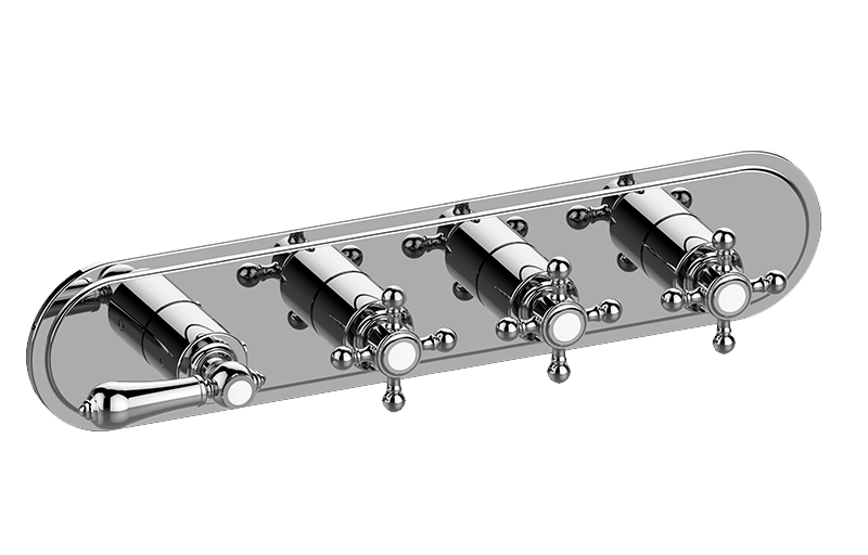 Graff G-8088H-LM34C2-T Adley Traditional M-Series Valve Trim With Four Handles Horizontal Orientation - Parent
