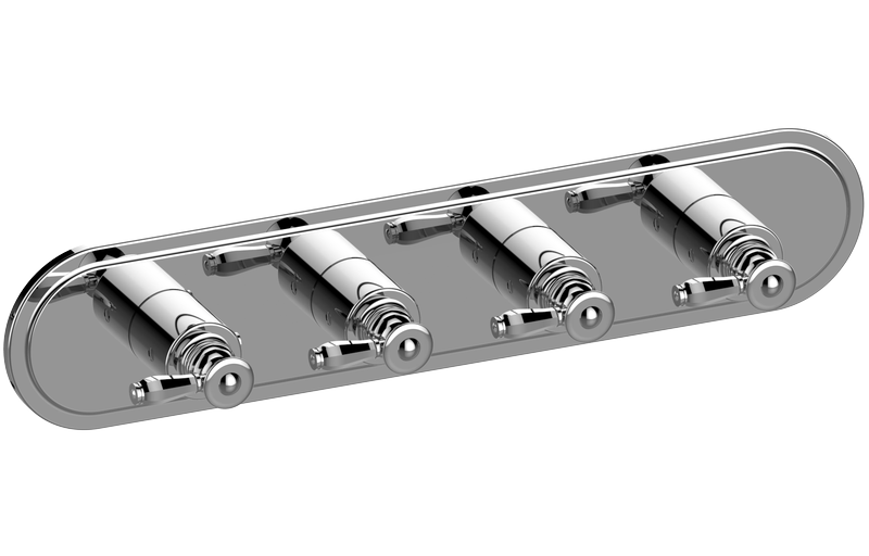 Graff G-8088H-LM63E0-T Topaz Traditional M-Series Valve Trim With Four Handles Horizontal Orientation - Parent
