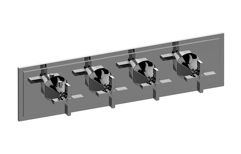 Graff G-8179H-C15E0-T M-Series Finezza DUE 4-Hole Trim Plate With Cross Handles - Parent
