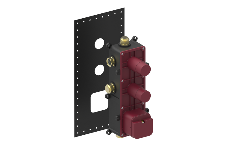 Graff G-82-76-52 Thermostatic Unit, Cut-Off Valve, 2-Outlet Diverter