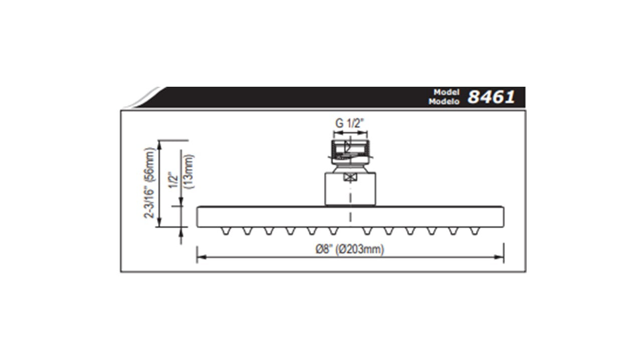 Graff G-8461 Contemporary 8" Rain Showerhead NLA - Parent