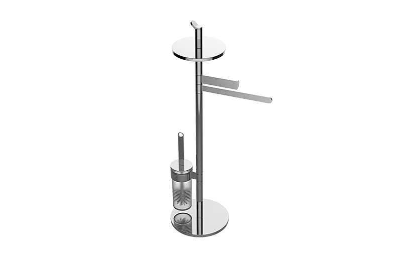 Graff G-9155 Sento Free Standing Tissue Holder, Toilet Brush Holder & Towel Bar - Parent