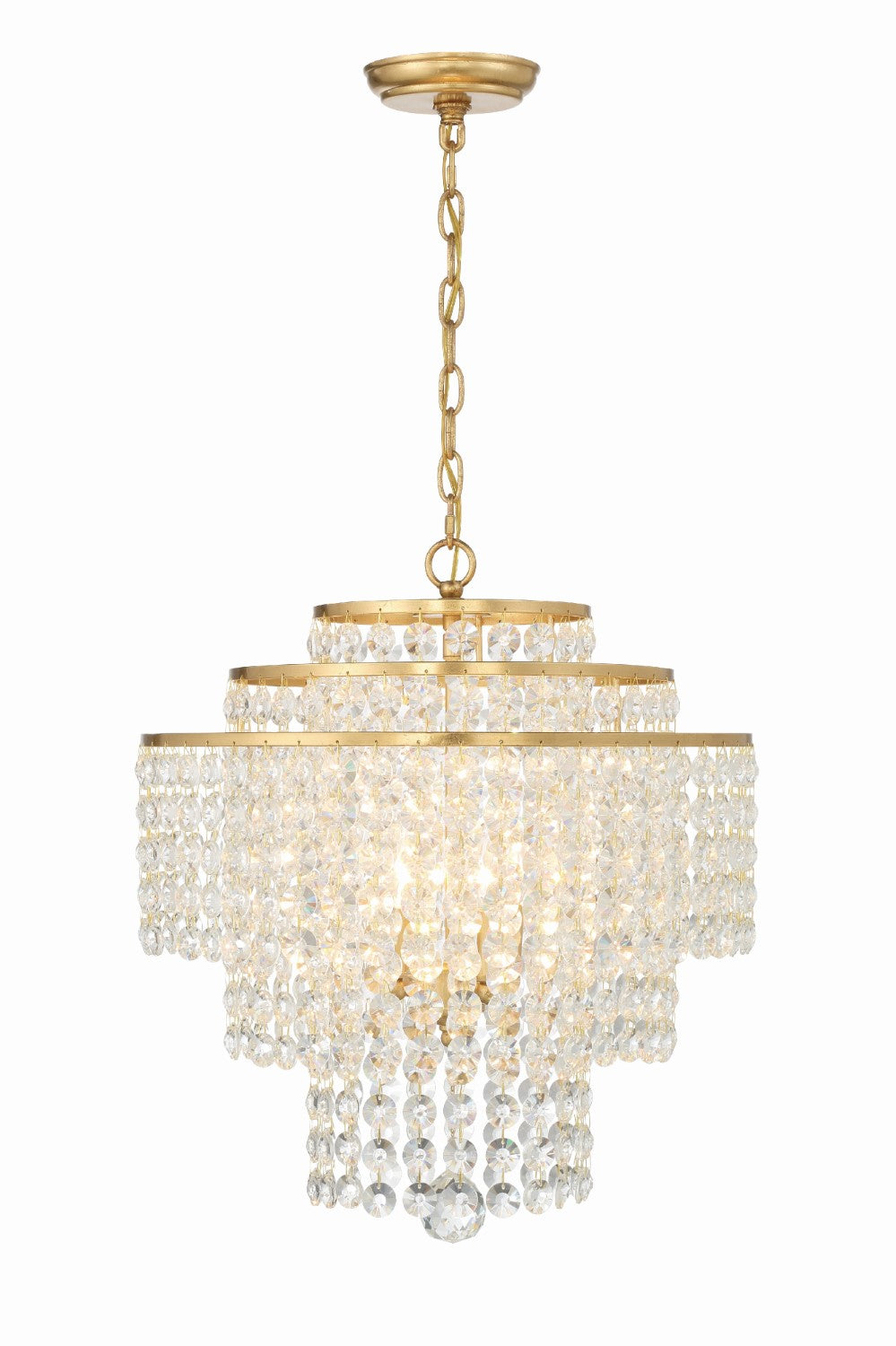 Crystorama GAB-B7304-GA Gabrielle 4 Light Chandelier - Antique Gold