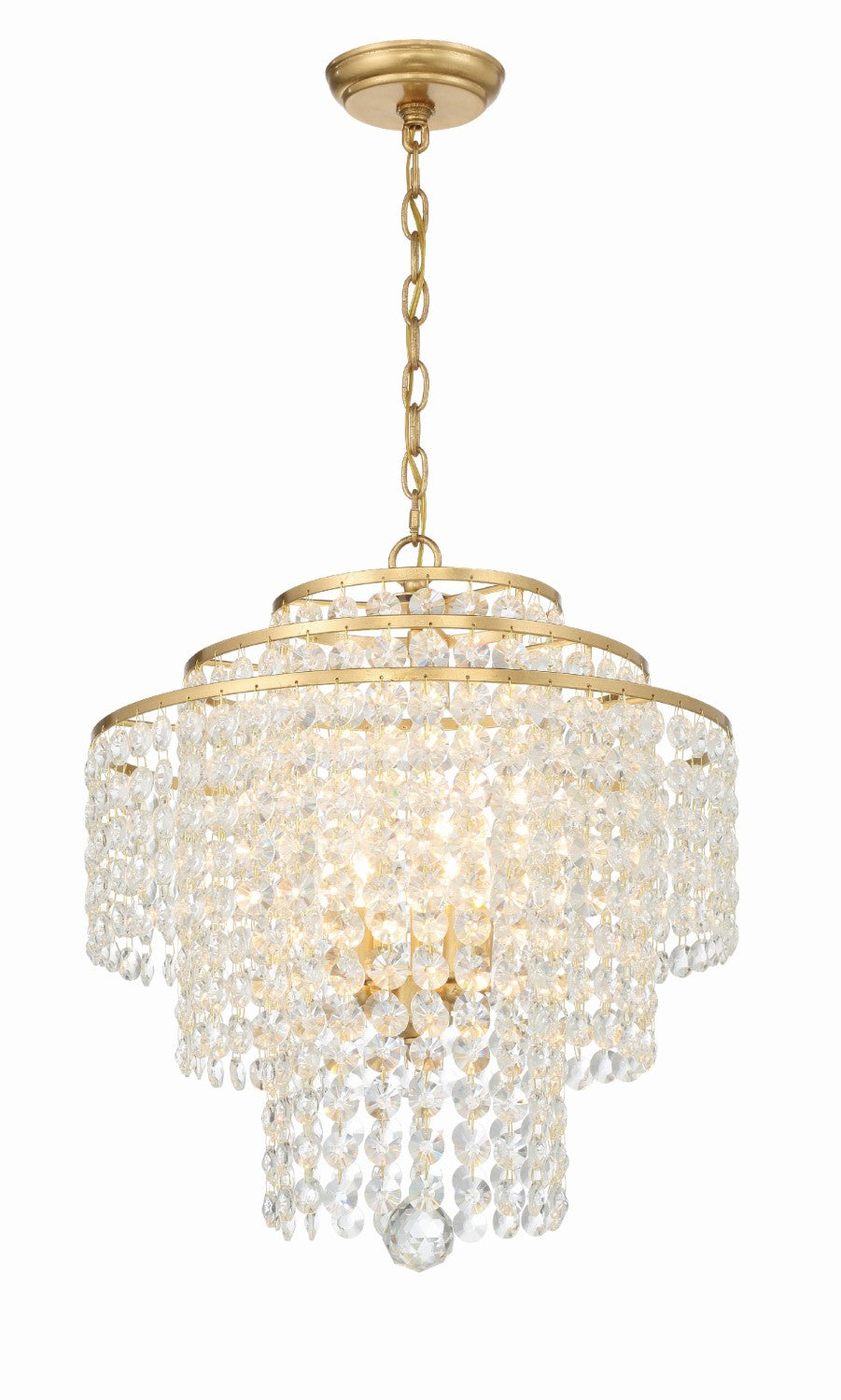 Crystorama GAB-B7304-GA Gabrielle 4 Light Chandelier - Antique Gold