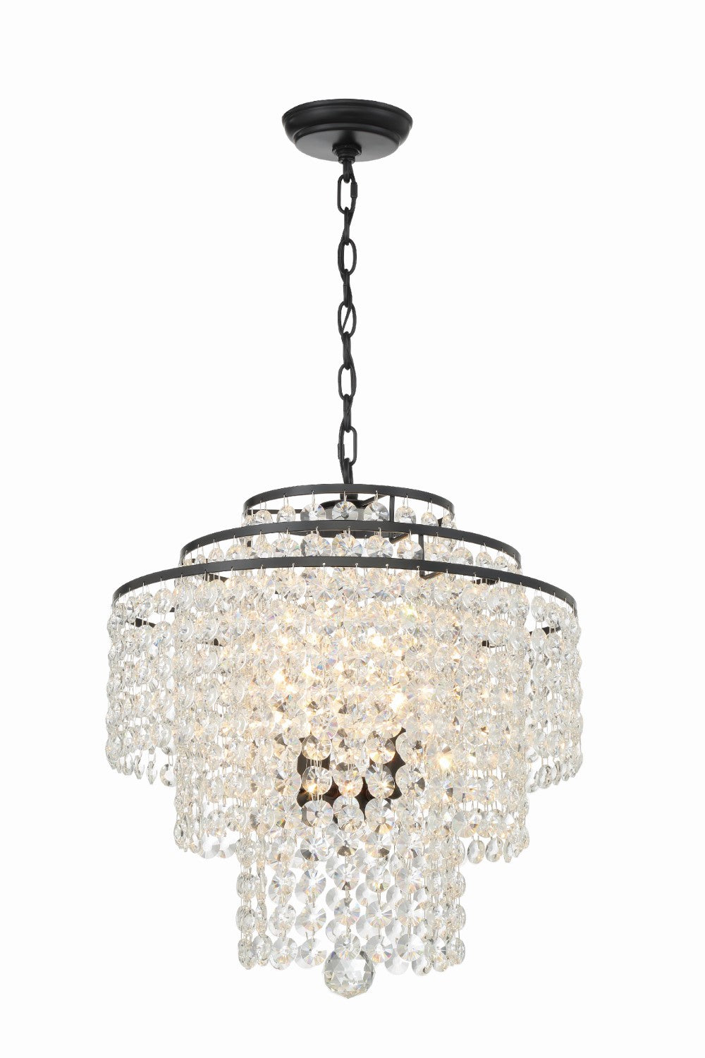 Crystorama GAB-B7304-MK Gabrielle 4 Light Chandelier - Matte Black
