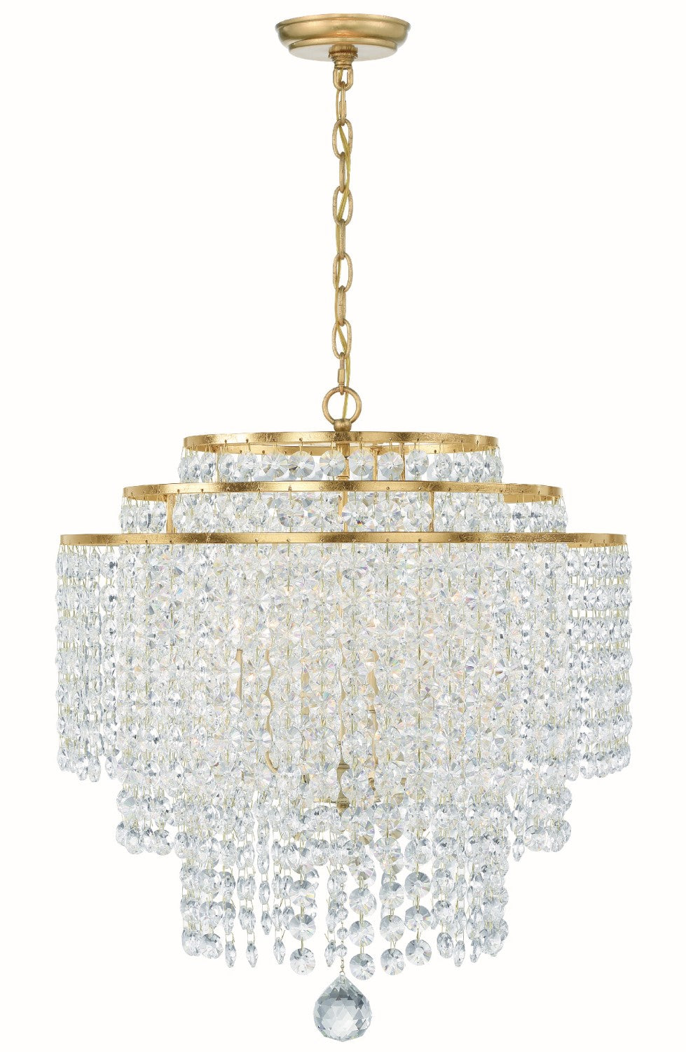 Crystorama GAB-B7305-GA Gabrielle 6 Light Chandelier - Antique Gold