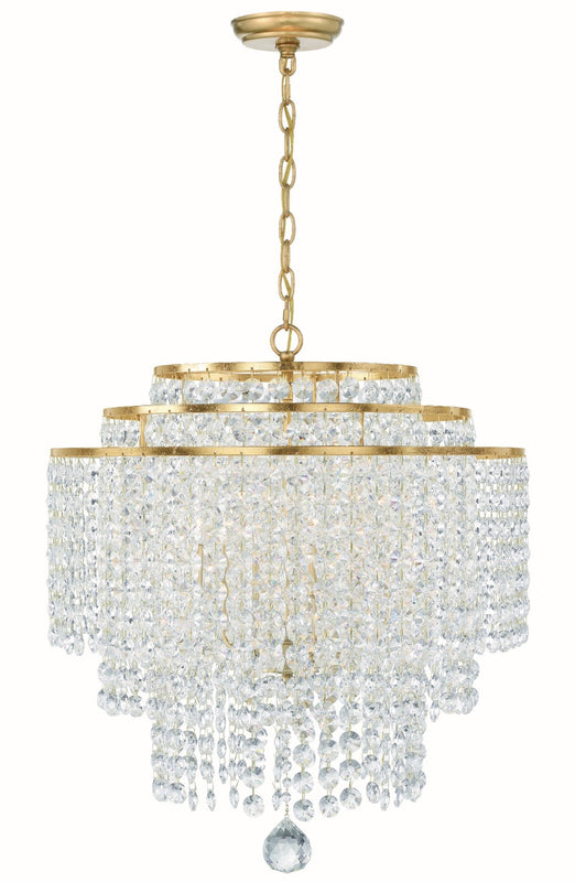 Crystorama GAB-B7305-GA Gabrielle 6 Light Chandelier - Antique Gold