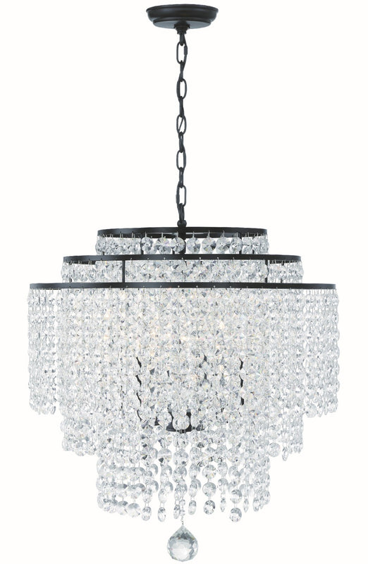 Crystorama GAB-B7305-MK Gabrielle 6 Light Chandelier - Matte Black