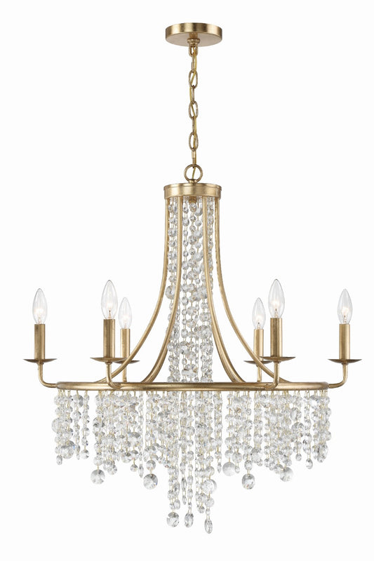 Crystorama GAB-B7306-GA Gabrielle 6 Light Chandelier - Antique Gold