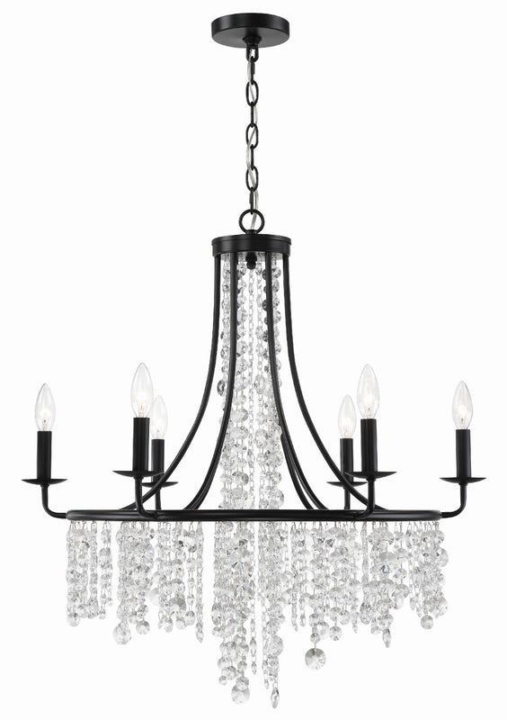 Crystorama GAB-B7306-MK Gabrielle 6 Light Chandelier - Matte Black