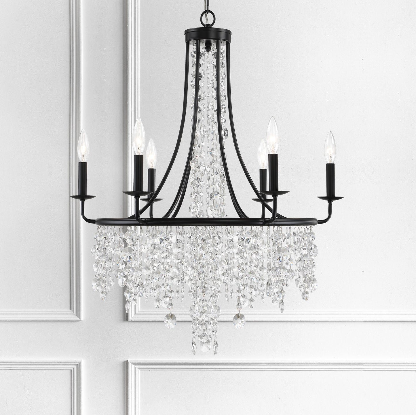 Crystorama GAB-B7306-MK Gabrielle 6 Light Chandelier - Matte Black