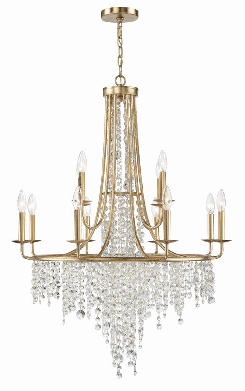 Crystorama GAB-B7312-GA Gabrielle 12 Light Chandelier - Antique Gold