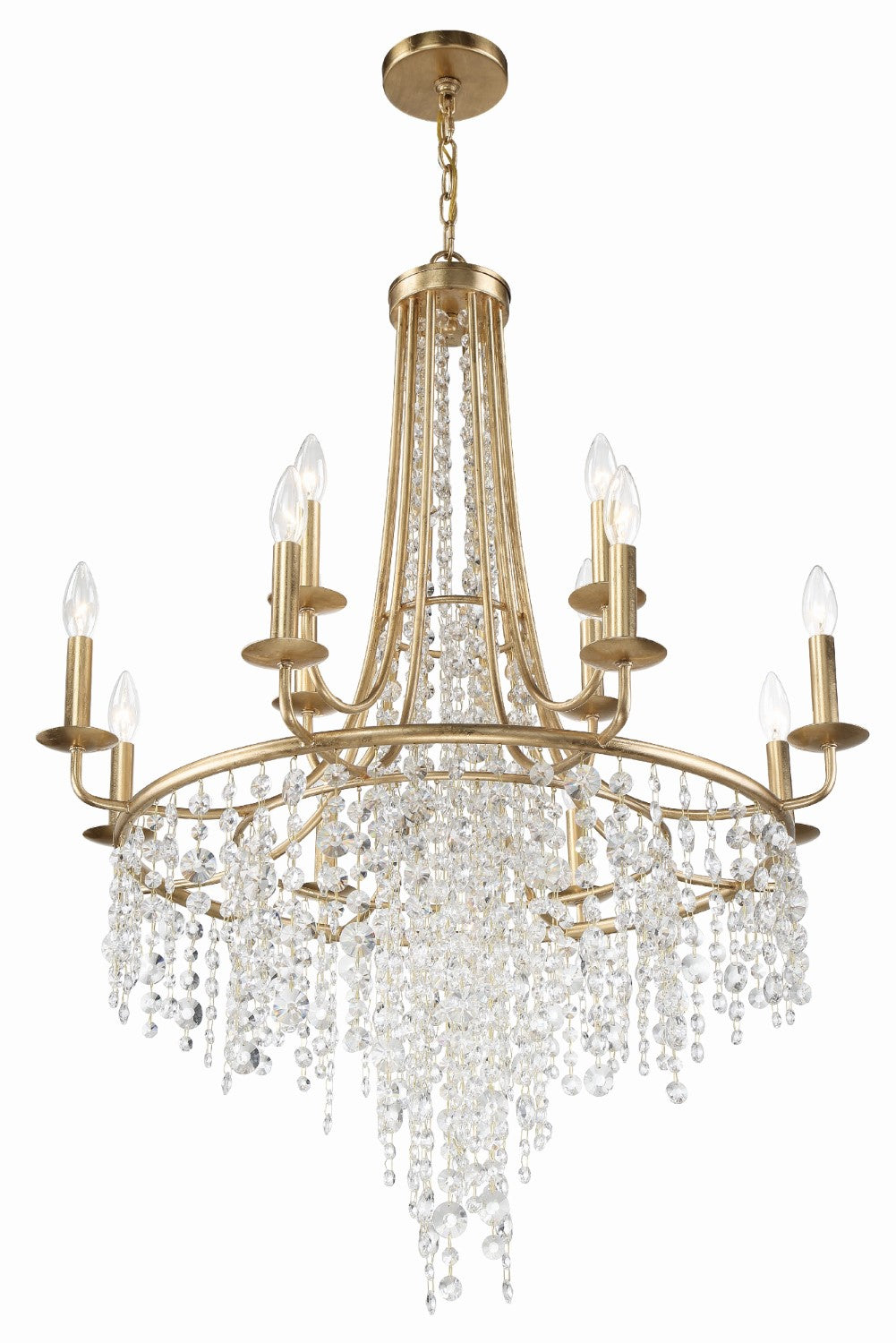 Crystorama GAB-B7312-GA Gabrielle 12 Light Chandelier - Antique Gold