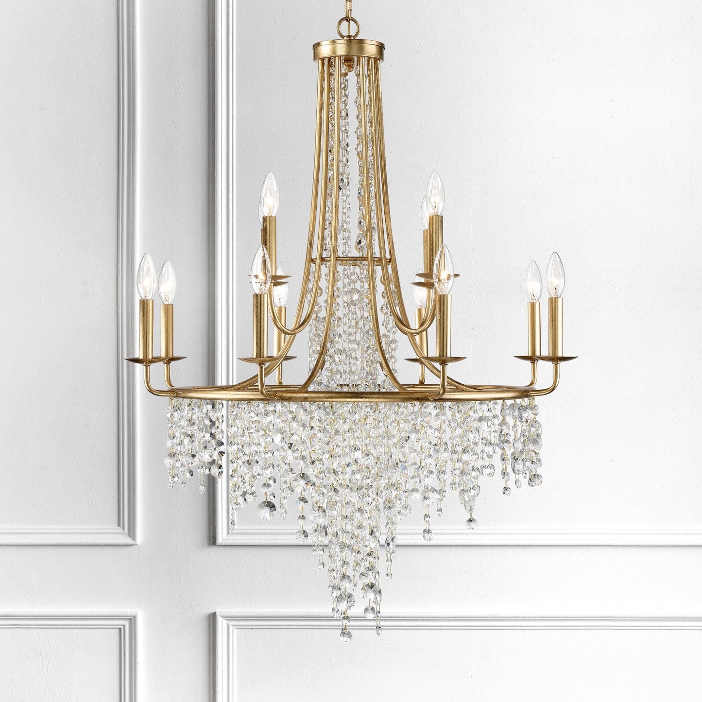 Crystorama GAB-B7312-GA Gabrielle 12 Light Chandelier - Antique Gold