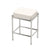 Gatco Rectangle White Leather Vanity Stool