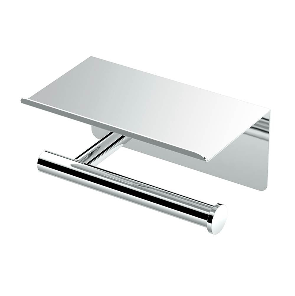 Gatco Latitude Ii Toilet Paper Holder With Mobile Shelf