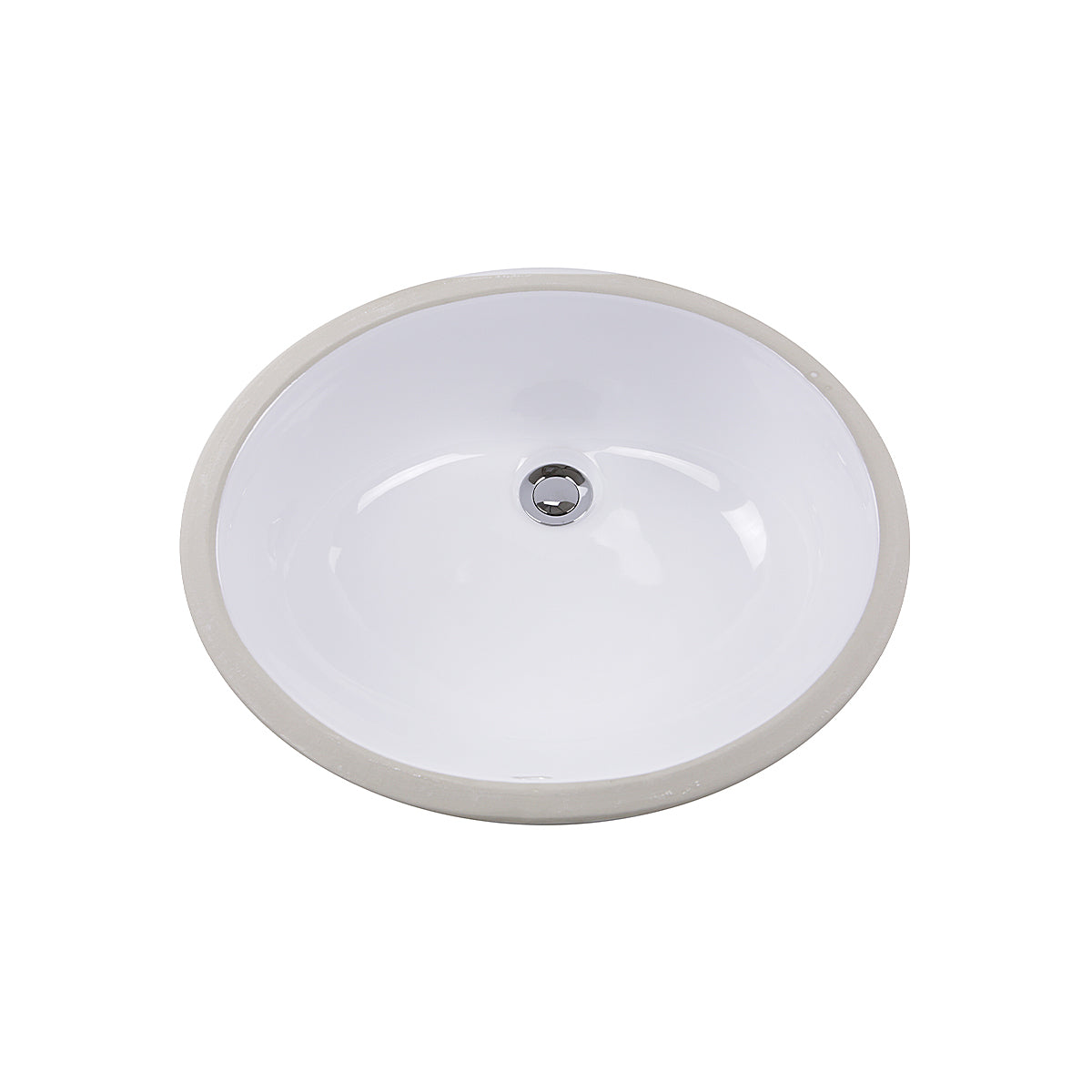 Nantucket Sinks 15 x 12" Glazed Bottom Undermount Oval Ceramic Sink In White
