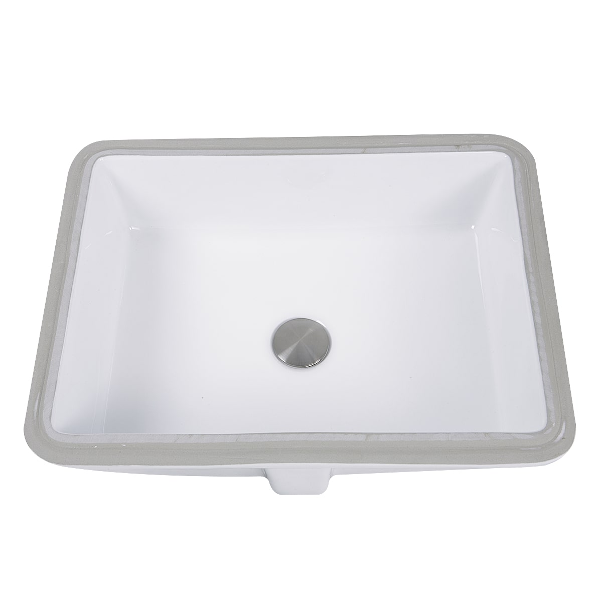 Nantucket Sinks GB-17x13-W 17 Inch x 13 Inch Glazed Bottom Undermount GB-17x13-W Rectangle Ceramic Sink In White