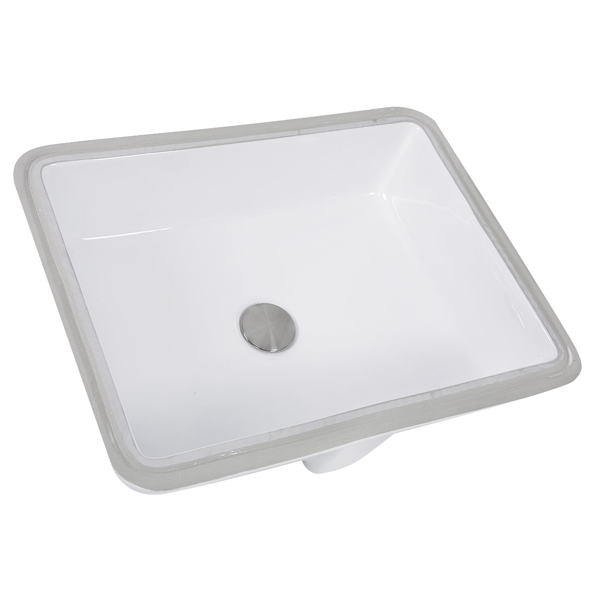 Nantucket Sinks GB-17x13-W 17 Inch x 13 Inch Glazed Bottom Undermount GB-17x13-W Rectangle Ceramic Sink In White