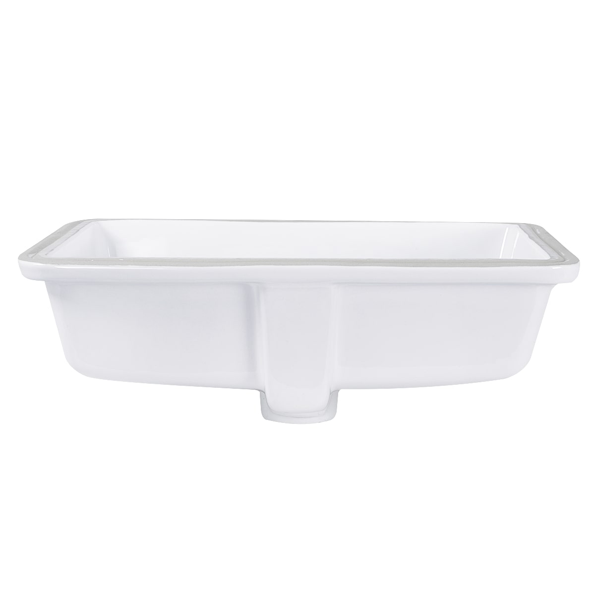 Nantucket Sinks GB-17x13-W 17 Inch x 13 Inch Glazed Bottom Undermount GB-17x13-W Rectangle Ceramic Sink In White
