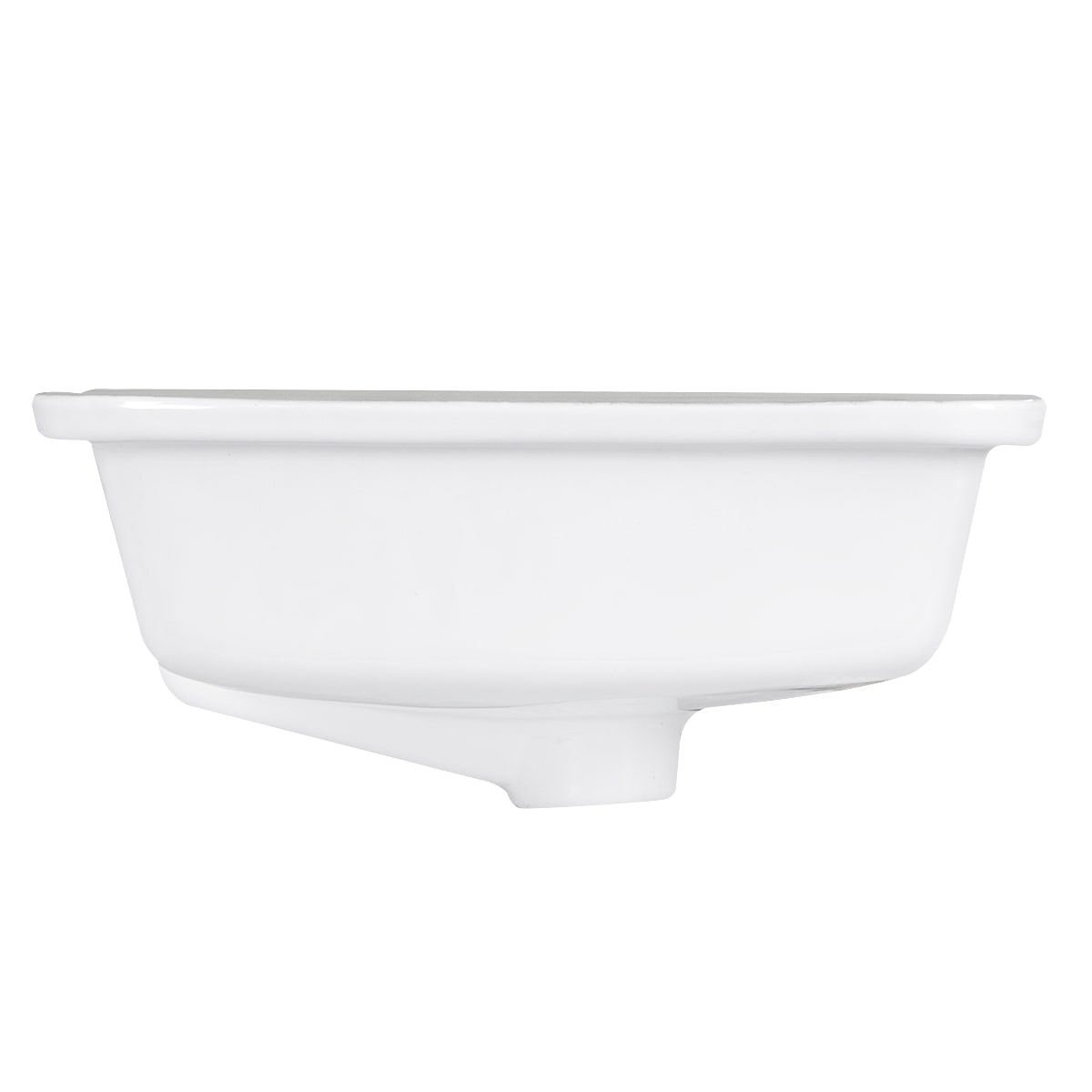 Nantucket Sinks GB-17x13-W 17 Inch x 13 Inch Glazed Bottom Undermount GB-17x13-W Rectangle Ceramic Sink In White