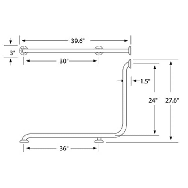 Watermark GB11-LFT Corner Grab Bar - Parent