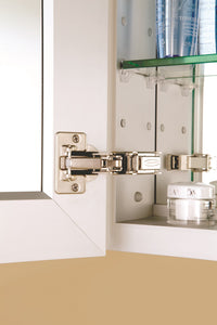 GlassCrafters 20Wx72Hx6D Full Length Frameless Mirrored Cabinet, Satin Brass Glass, Right Hand