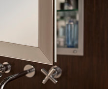 Load image into Gallery viewer, GlassCrafters 24Wx36Hx6D Soho Framed Mirrored Medicine Cabinet, Beveled, Brushed Nickel