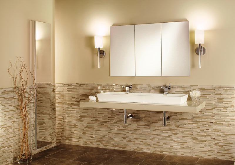 GlassCrafters 36W x 30H x 4D Frameless Tri-View Cabinet, Beveled