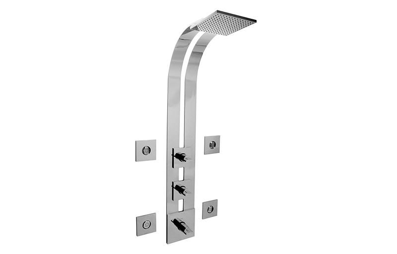 Graff GE3.100A-C14S-T Sade/Targa/Luna Square Thermostatic Ski Shower Set With Body Sprays - Parent