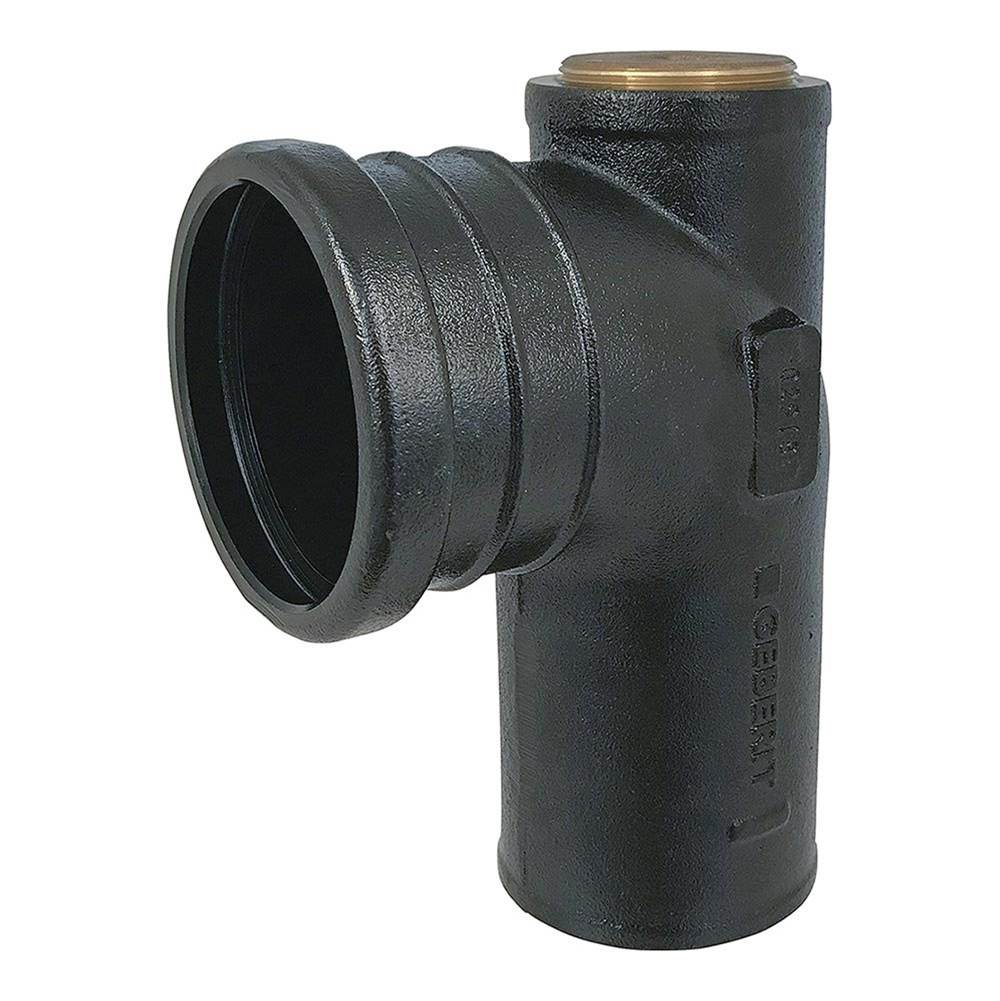 Geberit 367.072.18.1 Cast Iron Fitting 90 Degrees: 90Mm Inlet, 3 Outlet, 2 Nptf Heel Outlet