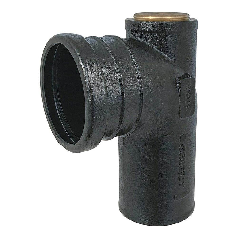 Geberit 367.072.18.1 Cast Iron Fitting 90 Degrees: 90Mm Inlet, 3 Outlet, 2 Nptf Heel Outlet