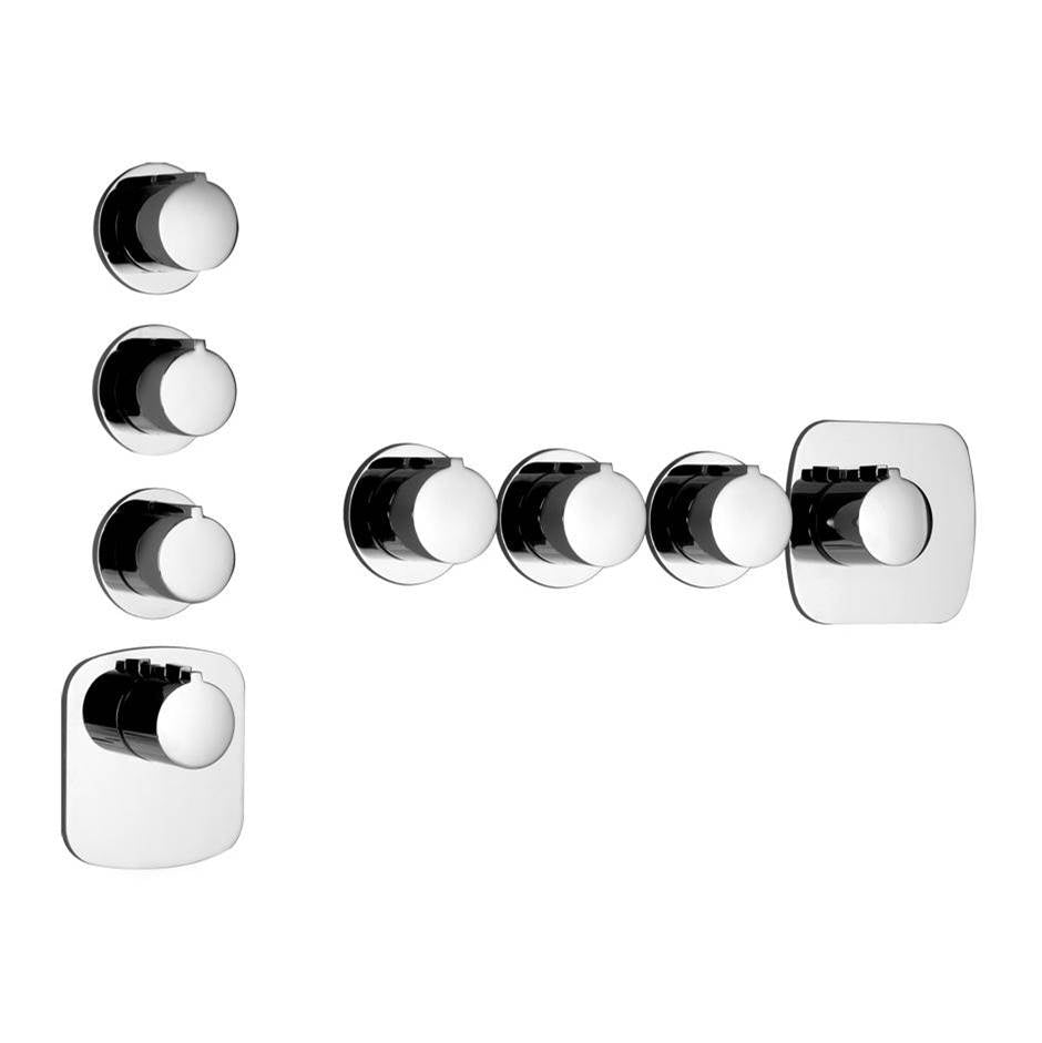 Gessi 39646 Ventaglio Trim Parts Only External Parts For Thermostatic With 3 Volume Controls