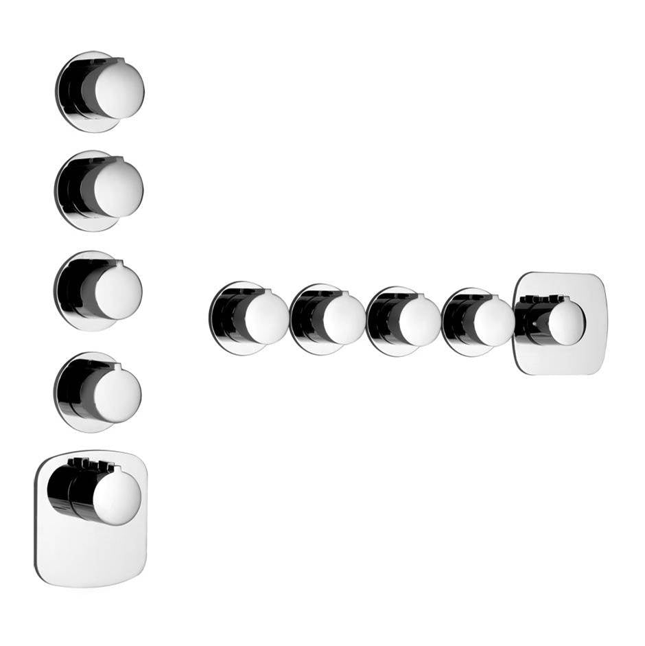 Gessi 39650 Ventaglio Trim Parts Only External Parts For Thermostatic With 4 Volume Controls