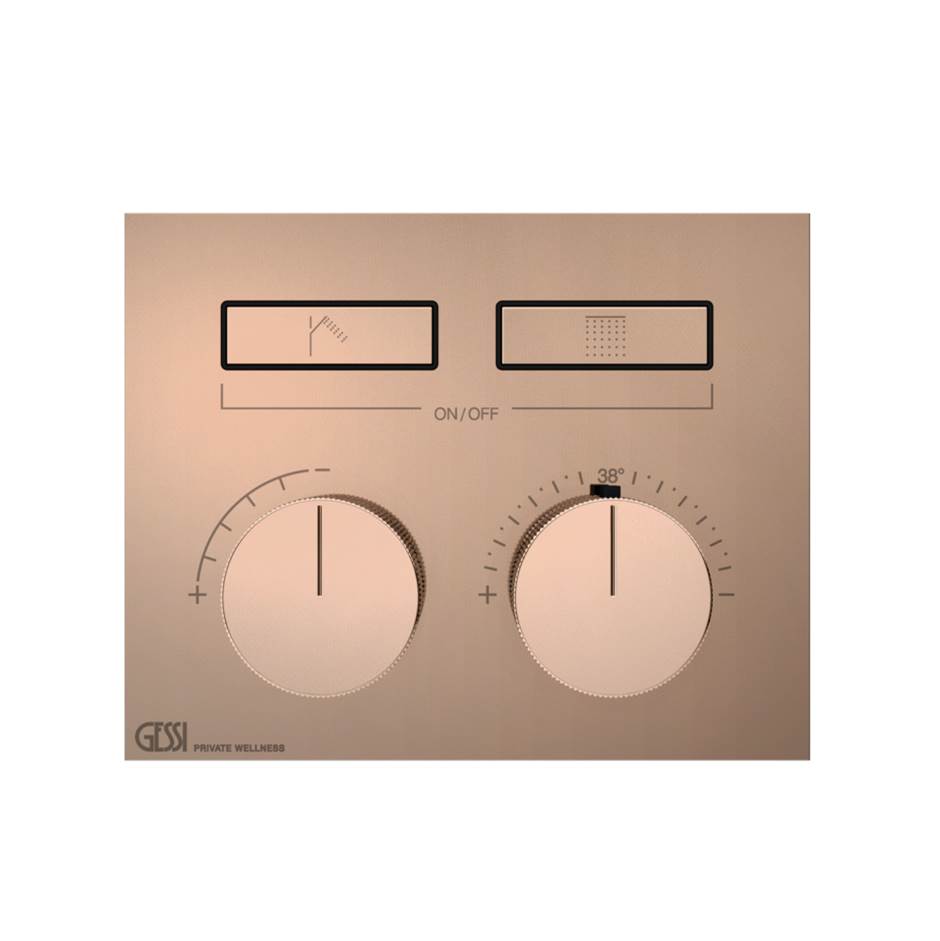 Gessi 63004 Habito Trim Parts Only External Parts For Thermostatic Mixer For Two Functions, With Push-Button On/Off Control - Parent