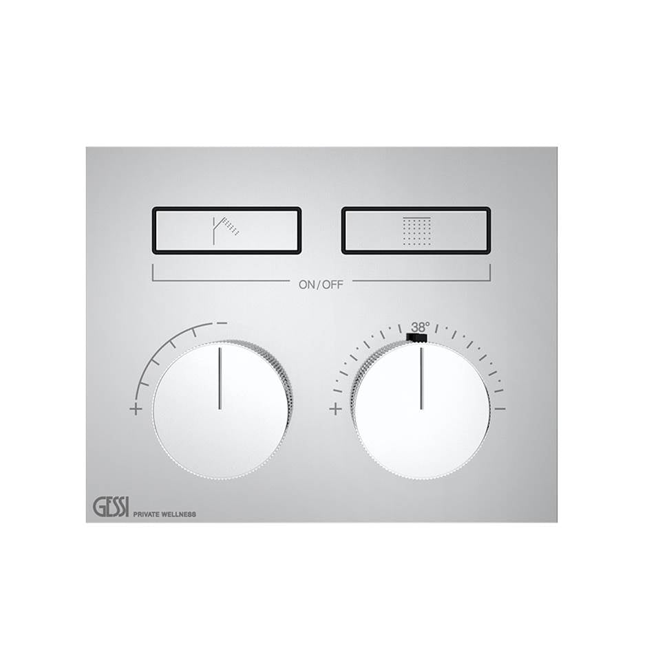 Gessi 63004 Habito Trim Parts Only External Parts For Thermostatic Mixer For Two Functions, With Push-Button On/Off Control