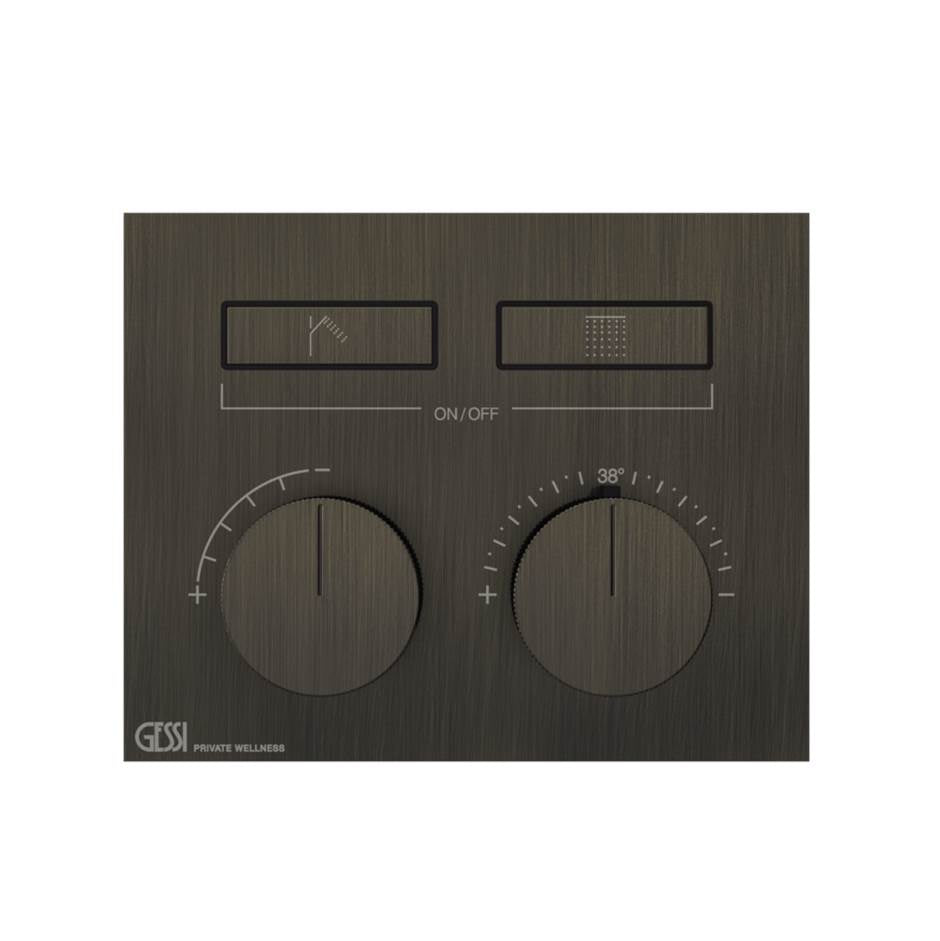 Gessi 63004 Habito Trim Parts Only External Parts For Thermostatic Mixer For Two Functions, With Push-Button On/Off Control