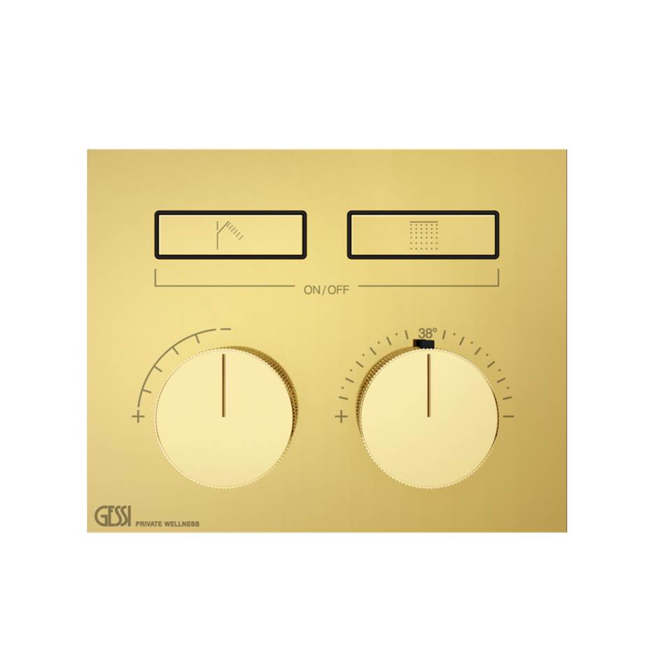 Gessi 63004 Habito Trim Parts Only External Parts For Thermostatic Mixer For Two Functions, With Push-Button On/Off Control