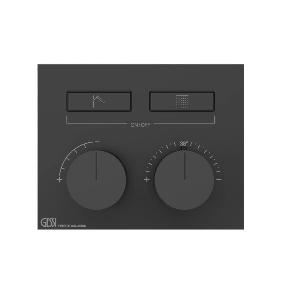 Gessi 63004 Habito Trim Parts Only External Parts For Thermostatic Mixer For Two Functions, With Push-Button On/Off Control