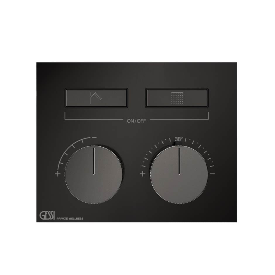 Gessi 63004 Habito Trim Parts Only External Parts For Thermostatic Mixer For Two Functions, With Push-Button On/Off Control