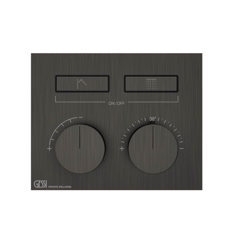 Gessi 63004 Habito Trim Parts Only External Parts For Thermostatic Mixer For Two Functions, With Push-Button On/Off Control