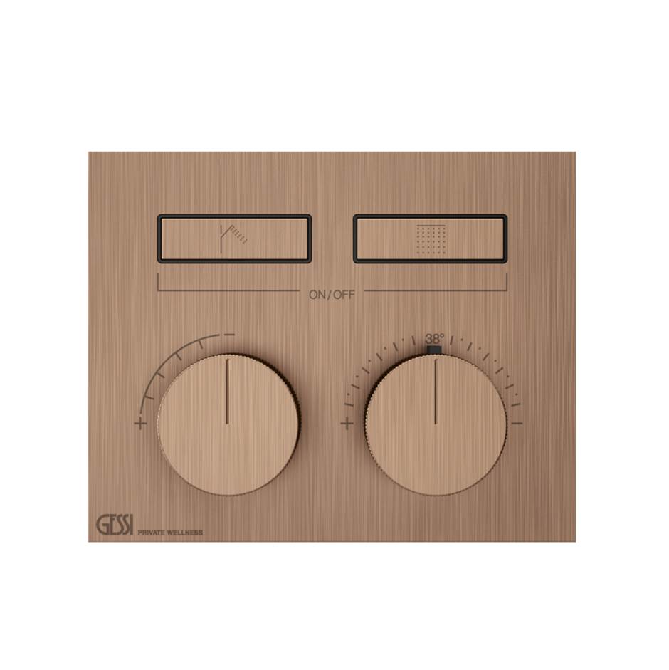 Gessi 63004 Habito Trim Parts Only External Parts For Thermostatic Mixer For Two Functions, With Push-Button On/Off Control