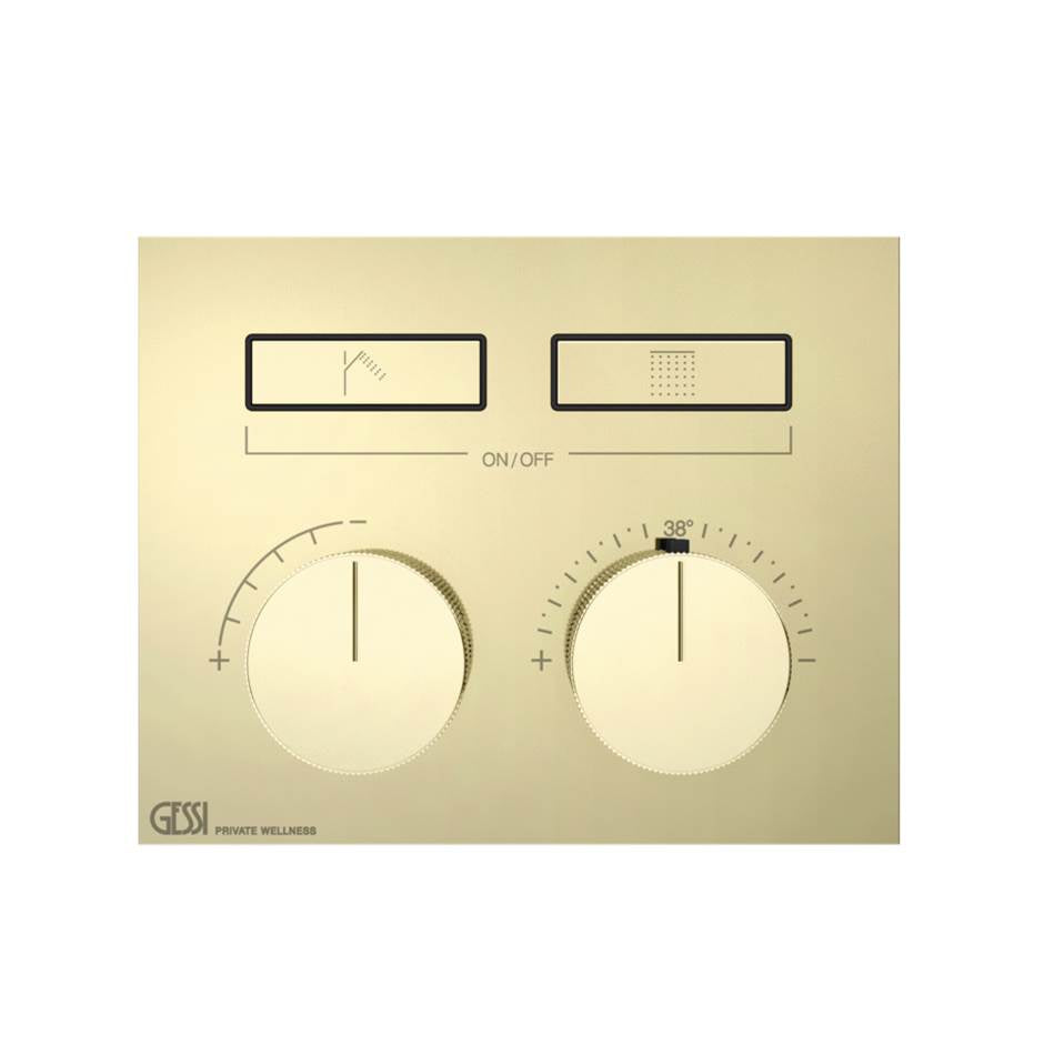 Gessi 63004 Habito Trim Parts Only External Parts For Thermostatic Mixer For Two Functions, With Push-Button On/Off Control