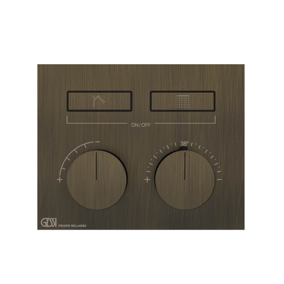 Gessi 63004 Habito Trim Parts Only External Parts For Thermostatic Mixer For Two Functions, With Push-Button On/Off Control