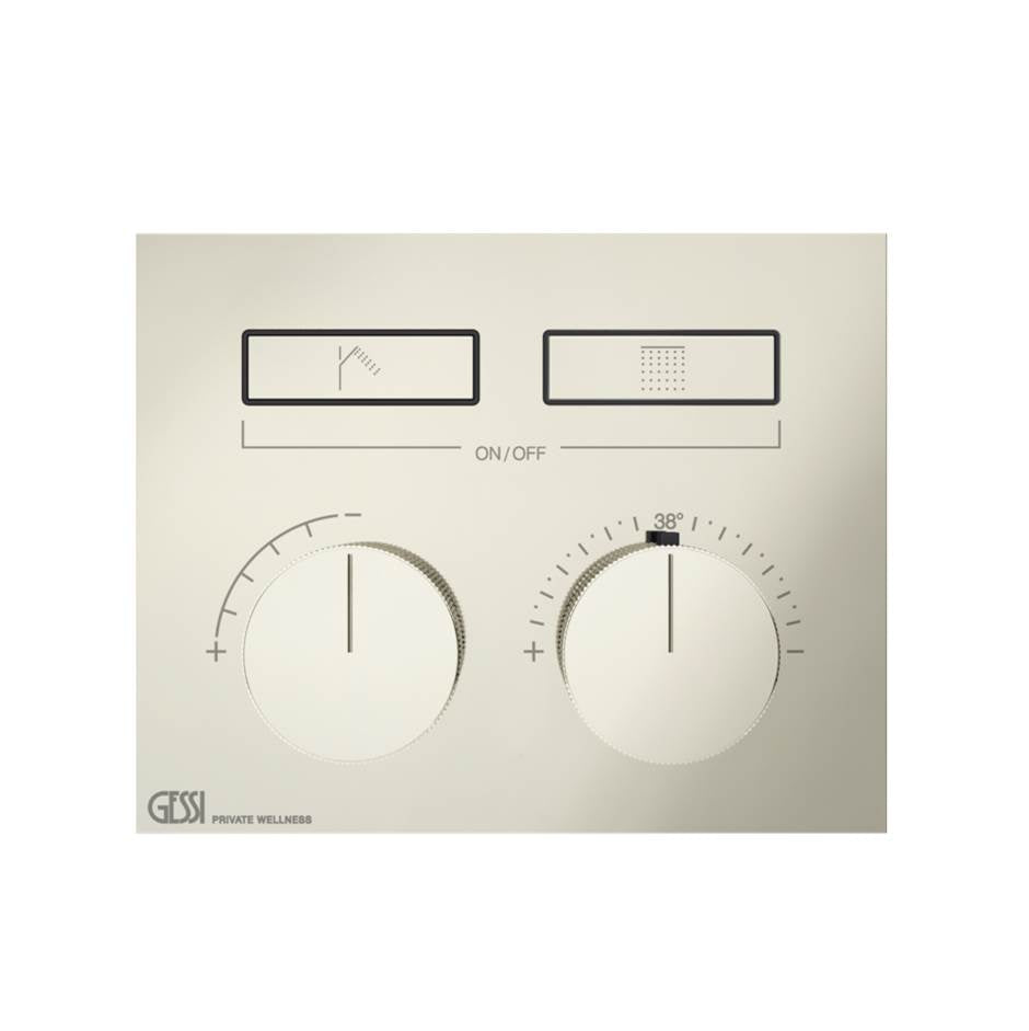 Gessi 63004 Habito Trim Parts Only External Parts For Thermostatic Mixer For Two Functions, With Push-Button On/Off Control