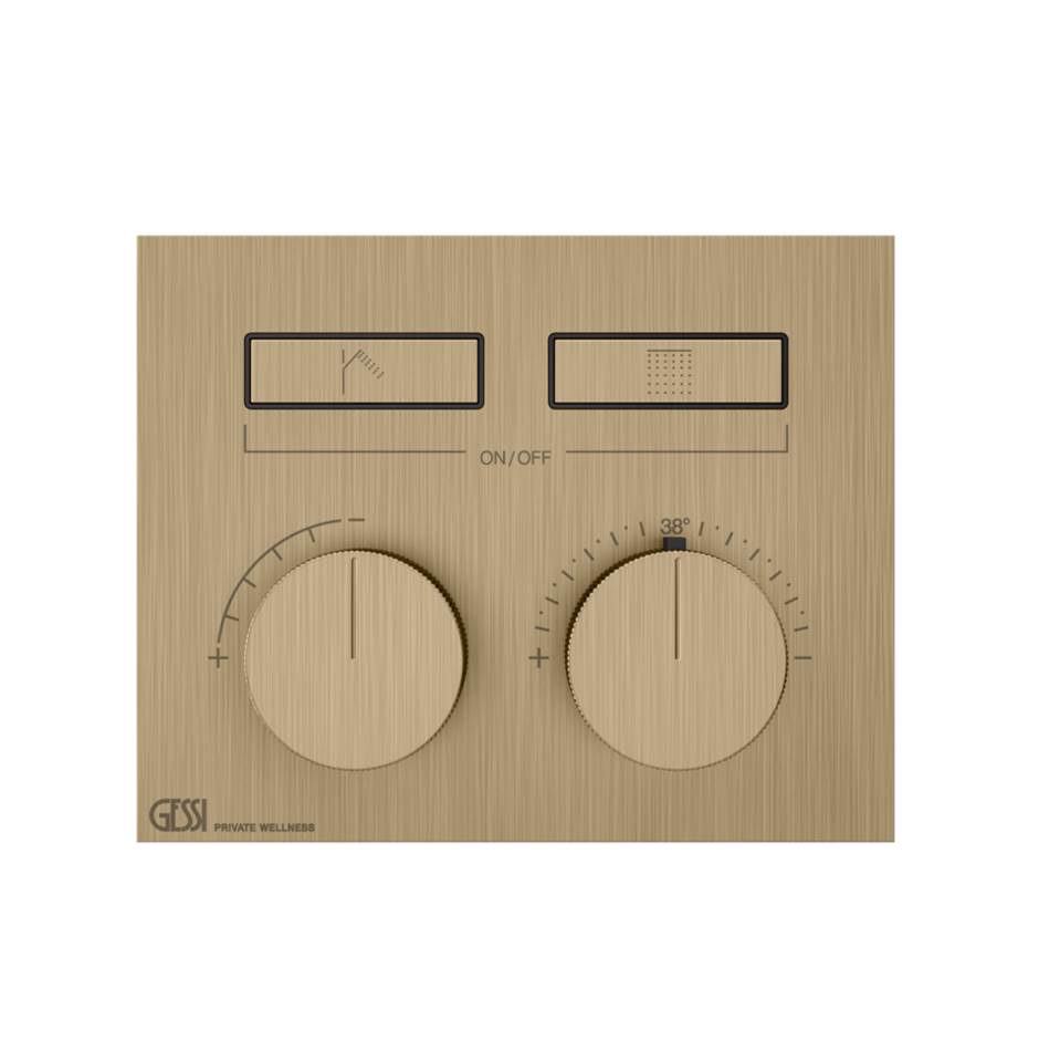 Gessi 63004 Habito Trim Parts Only External Parts For Thermostatic Mixer For Two Functions, With Push-Button On/Off Control