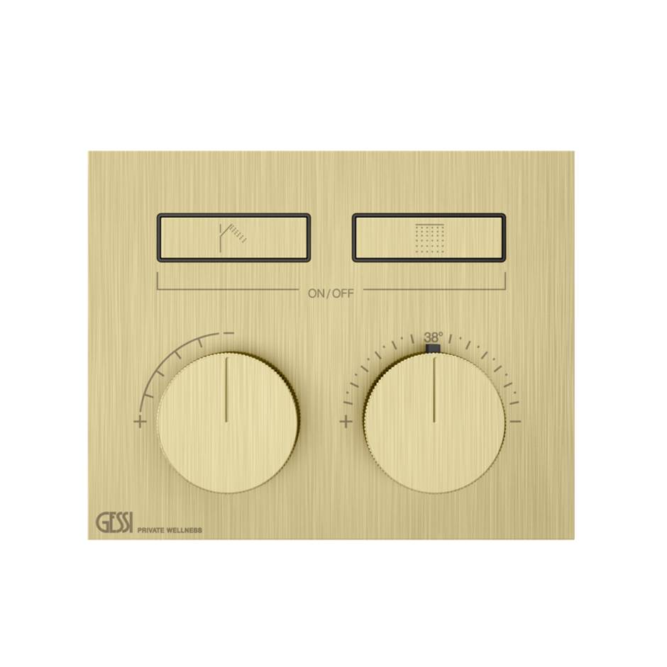 Gessi 63004 Habito Trim Parts Only External Parts For Thermostatic Mixer For Two Functions, With Push-Button On/Off Control